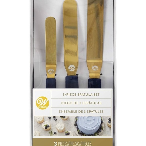 NEW Wilton 3pc Gold Spatula Decorating Set - Picture 5 of 5
